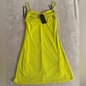 21 Saints Maxi Dress Neon Yellow Green Spaghetti Strap Women’s Medium NWT